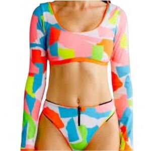 Maaji Fire Besti Mimmi Long Sleeve Reversible Swimsuit Top L